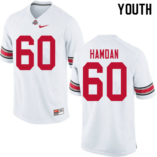 Youth #60 Zaid Hamdan Ohio State Buckeyes College Football Jerseys Sale-White